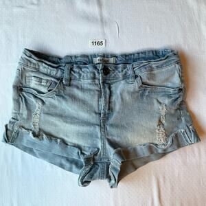 Refuge Women’s Frayed & Waxed Denim Short Shorts size 6 US, Blue